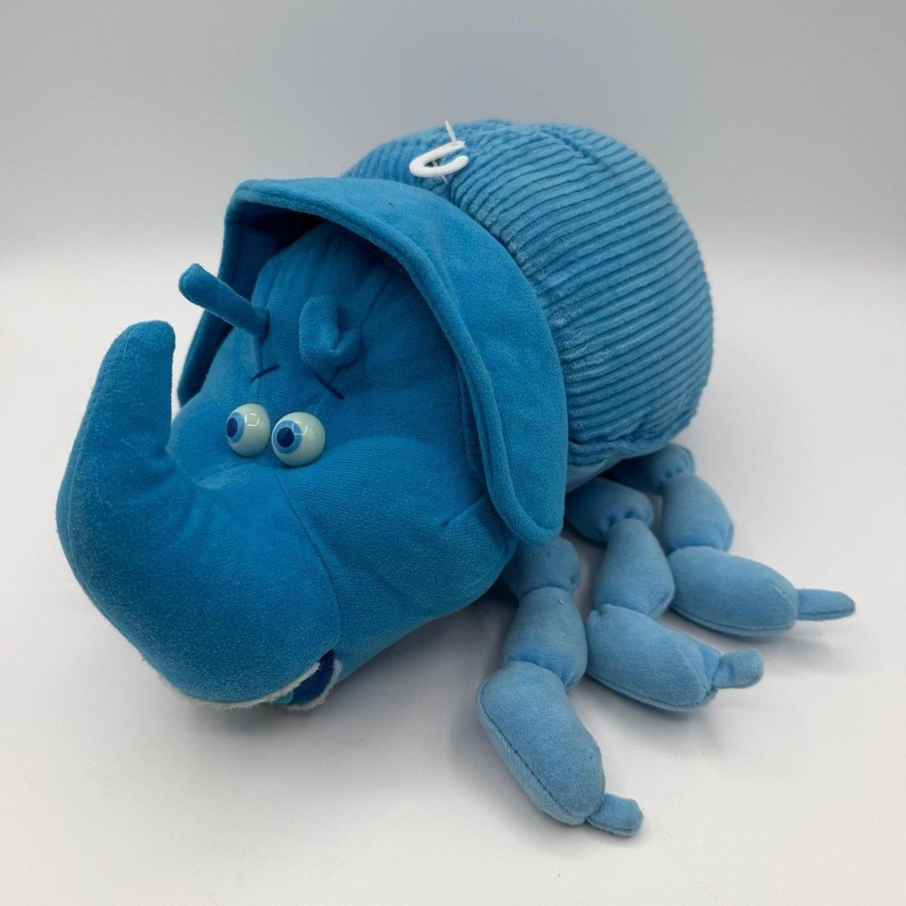 Disney Pixar A Bug's Life Dim Rhinoceros Beetle Plush 20" Vintage Large Blue